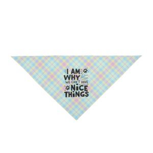 Doberman Bandana Can't Have Nice Things Pastel Plaid