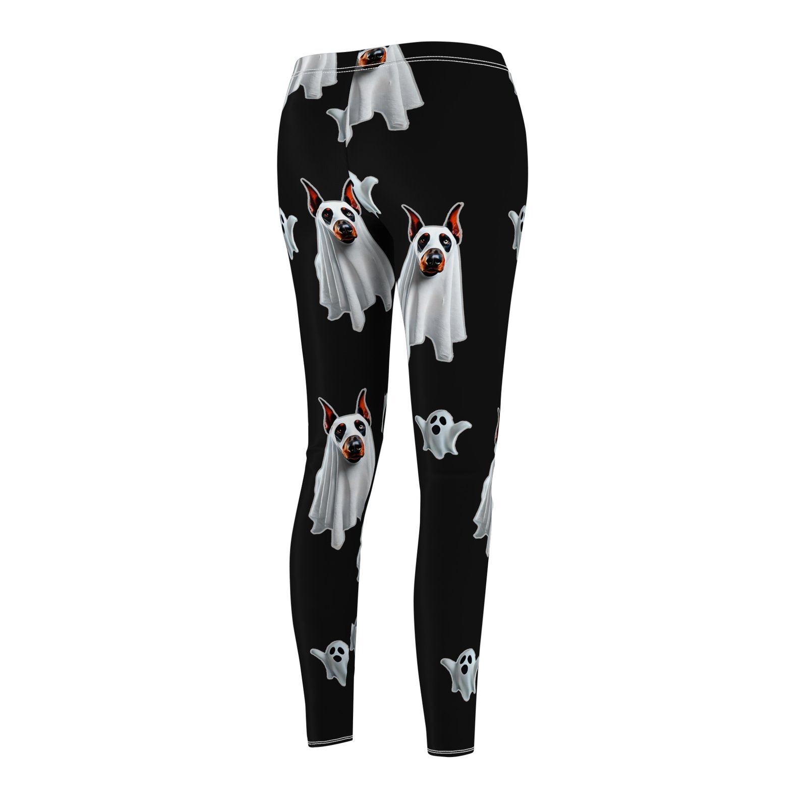Ghostly Doberman Halloween Leggings Spooky Black - Image 5