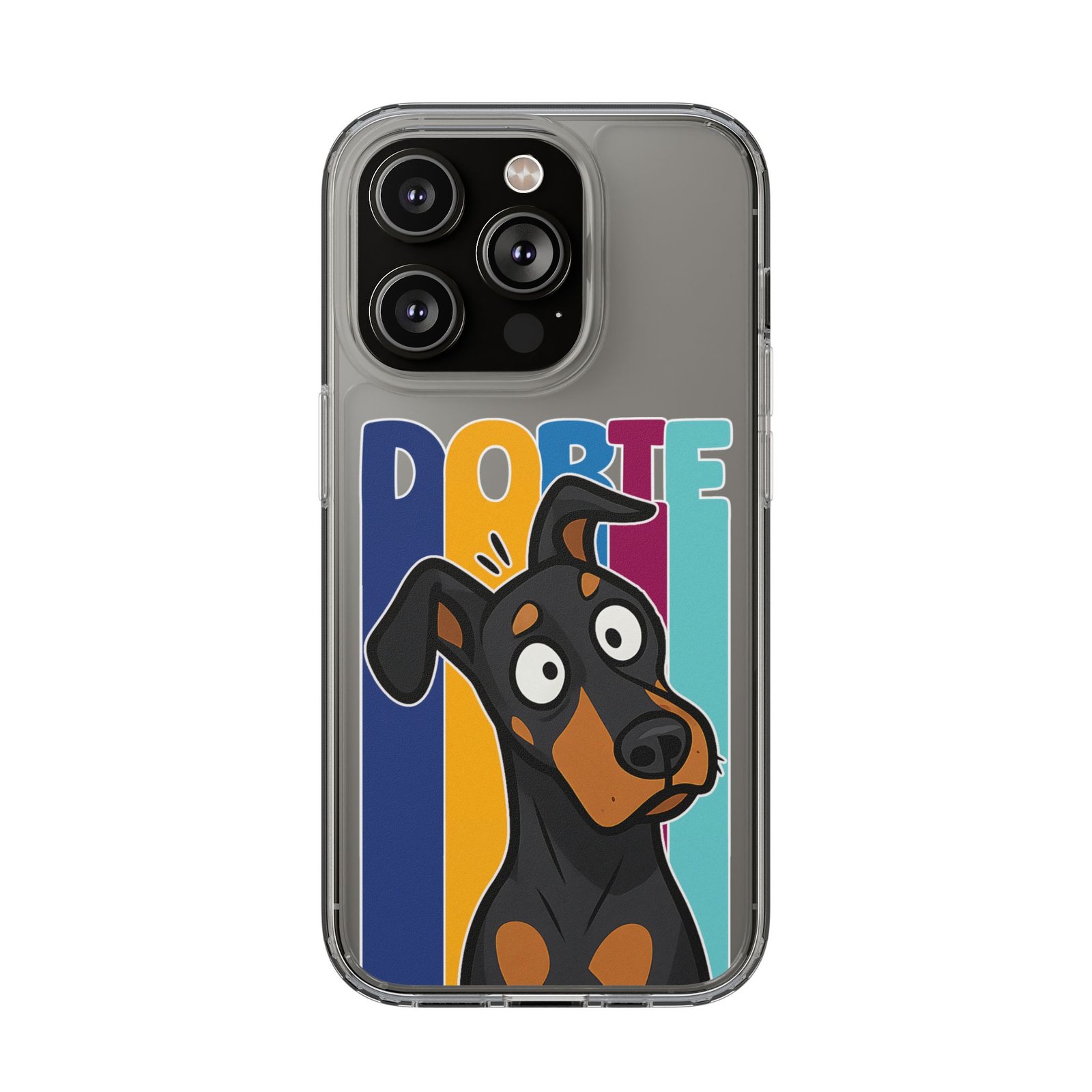 Playful Dobie Clear Phone Case - Image 23