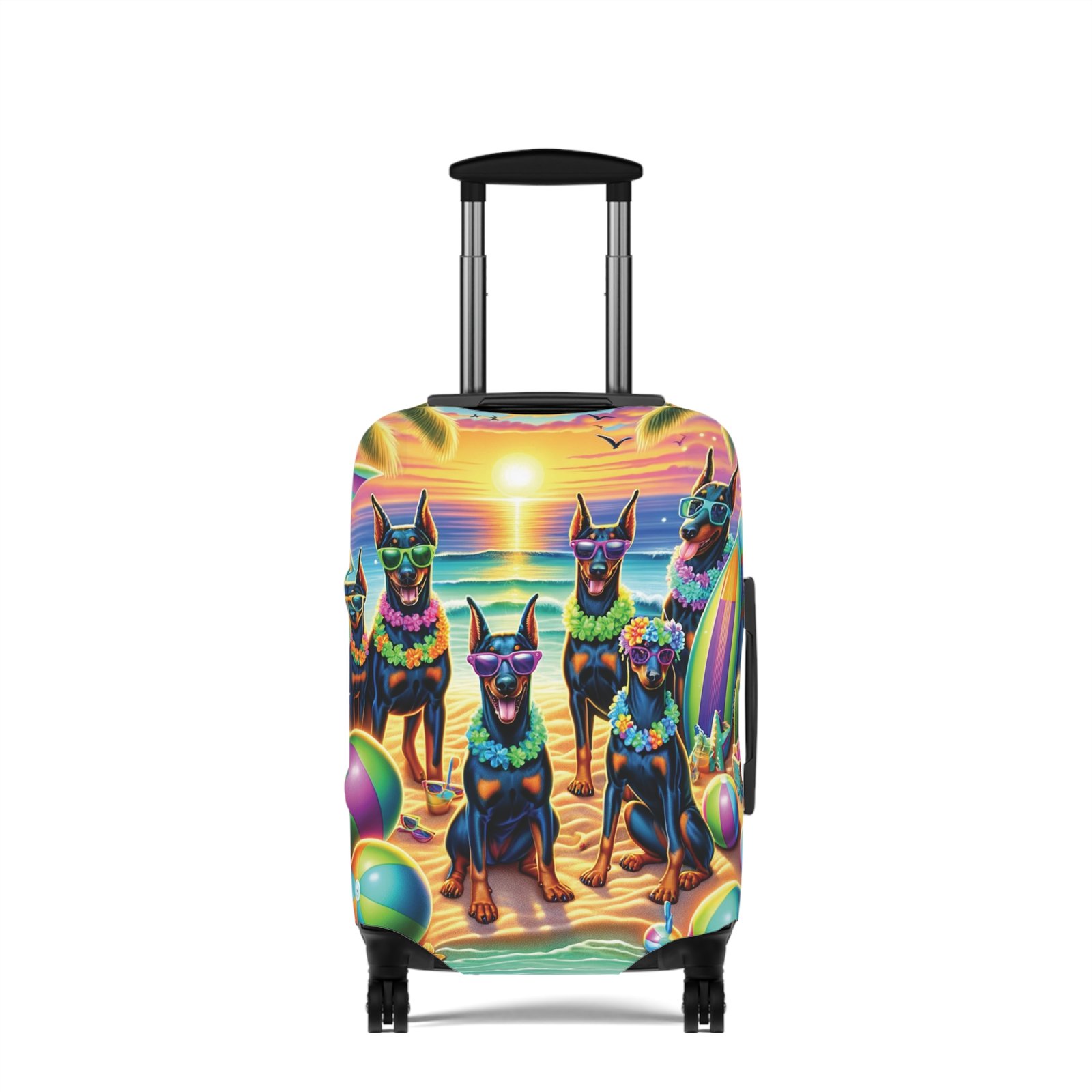 Sunset Doberman Beach Party Luggage Cover - Image 6