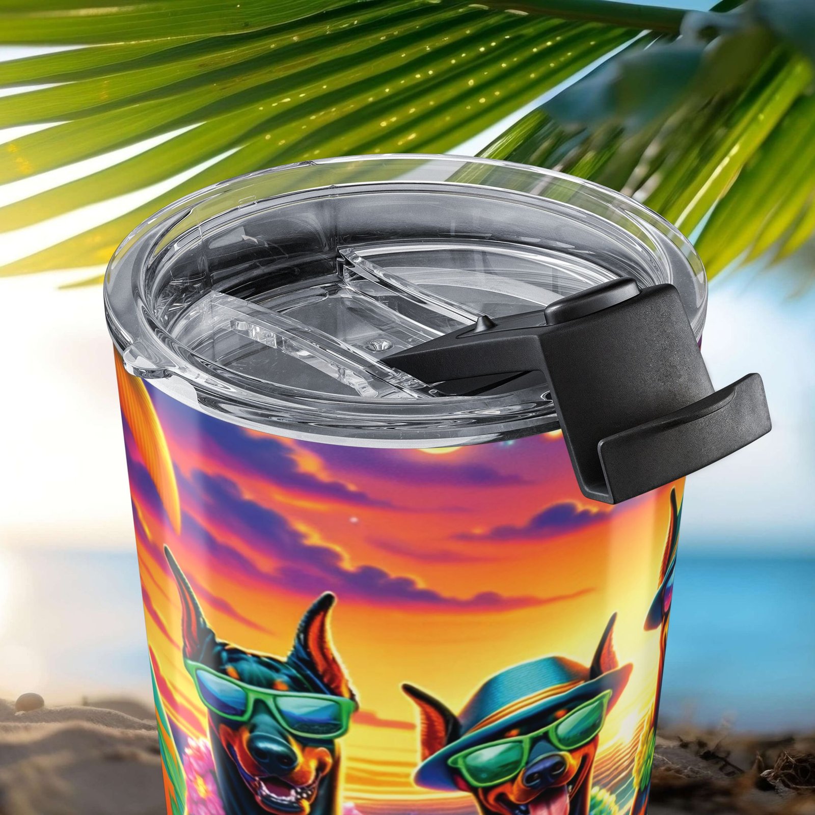 Doberman Beach Party Tumbler - Image 2