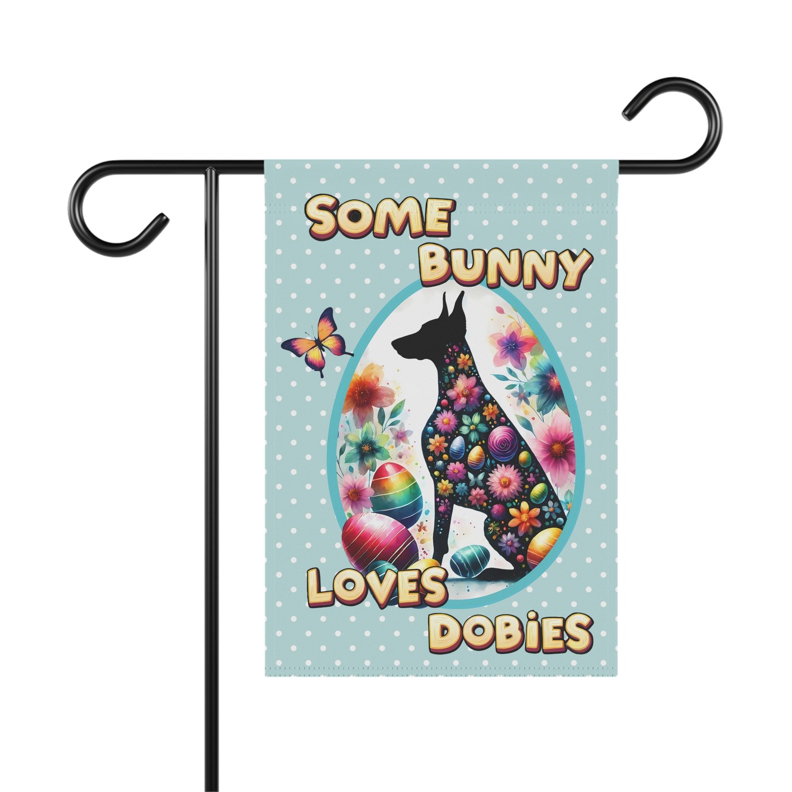 Eater Doberman Garden Flag Banner