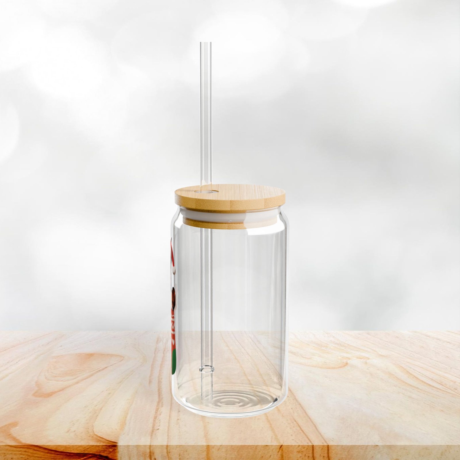 Christmas Doberman Glass Tumbler with Straw - Image 4