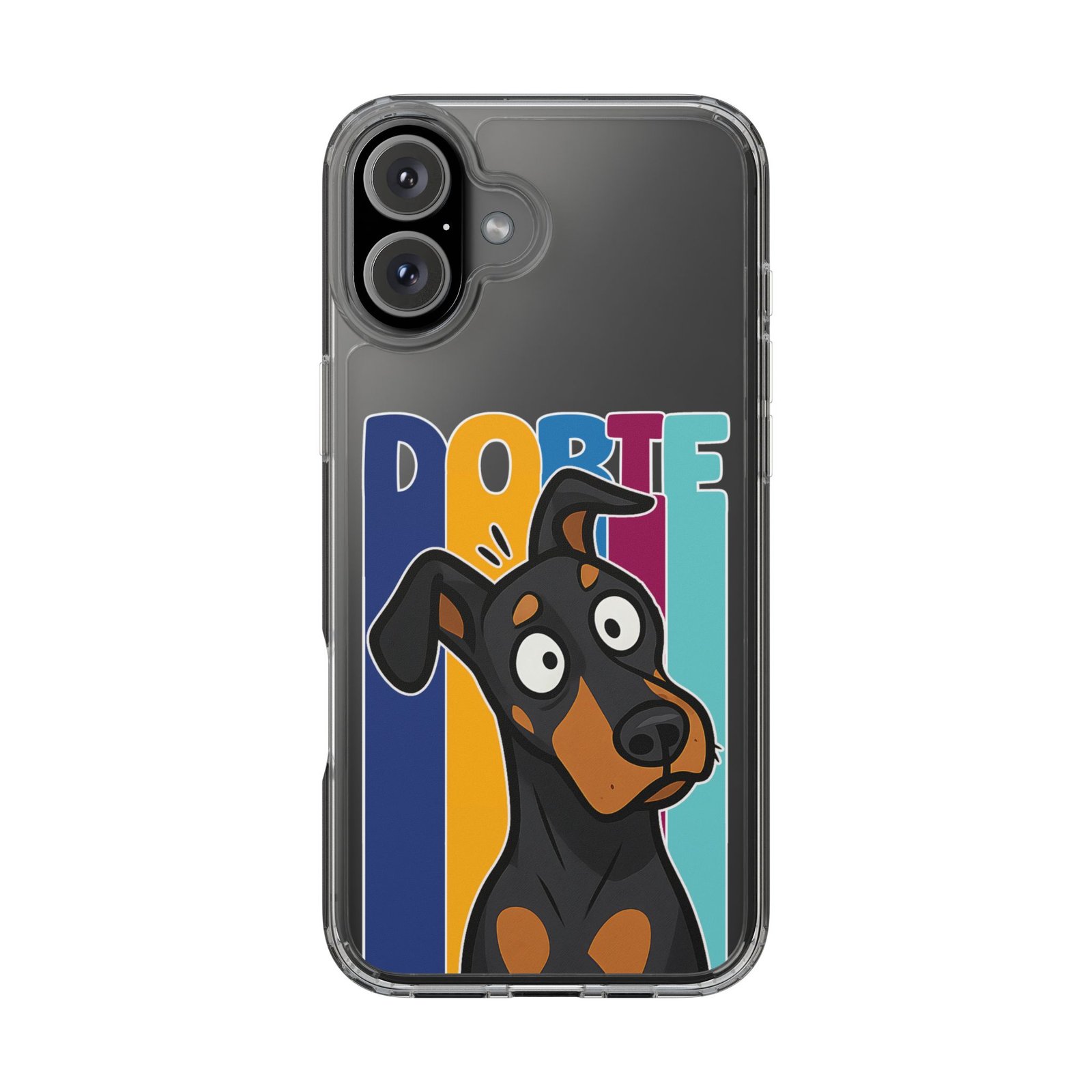 Playful Dobie Clear Phone Case - Image 17