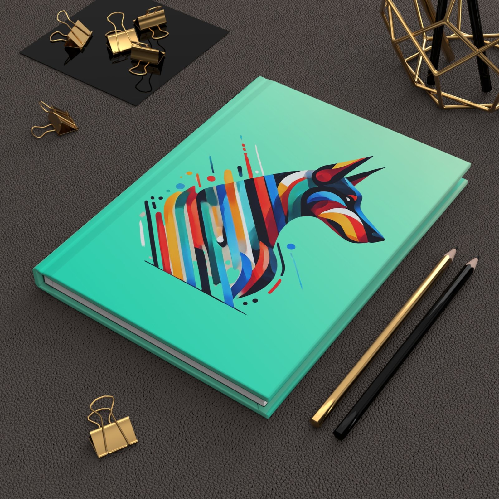 Turquoise Abstract Doberman Journal