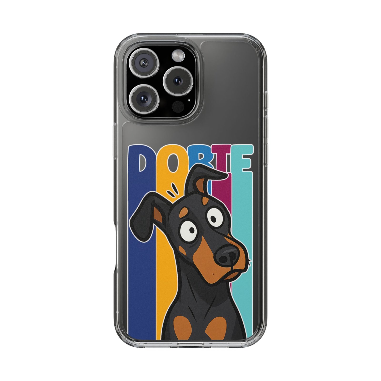 Playful Dobie Clear Phone Case - Image 2