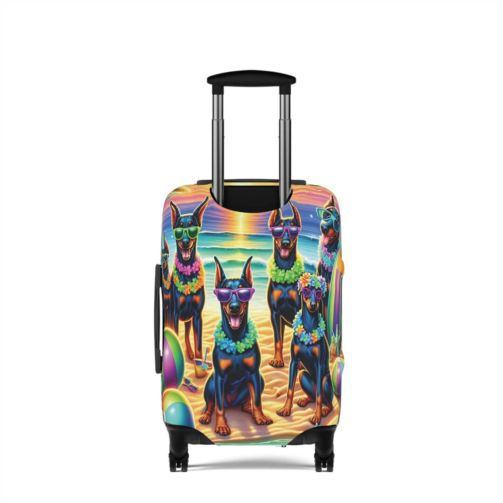 Sunset Doberman Beach Party Luggage Cover - Image 7