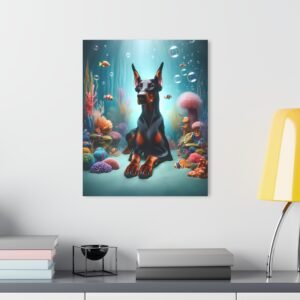 Acrylic Print “Doberman Oceanic Aura” – Luxury Wall Art from the Doberman Reef Reverie Collection