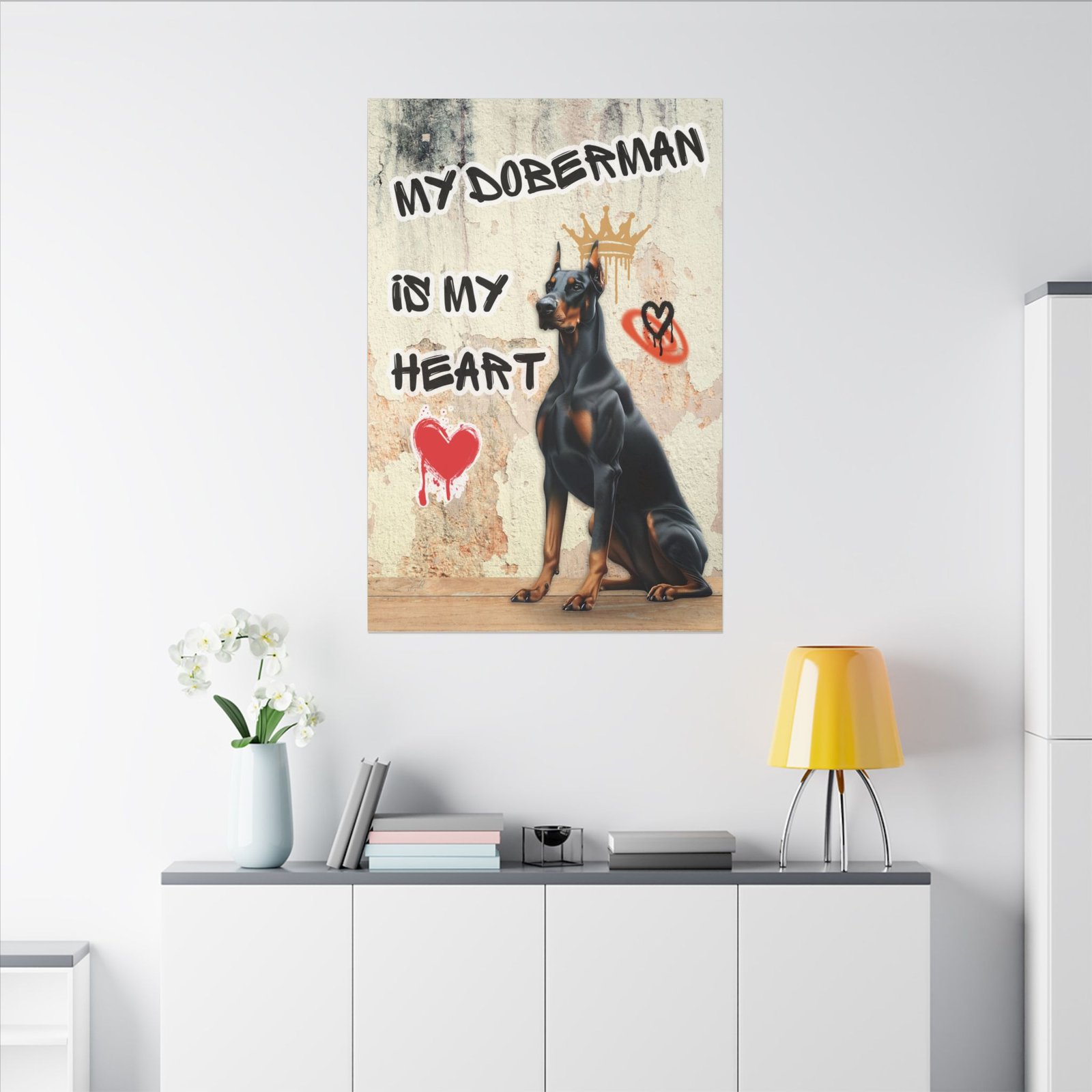 My Doberman is my Heart Stretched Canvas, Matte