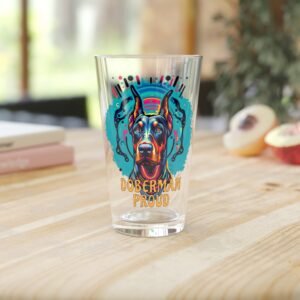 Doberman Proud Pint Glass — 16oz Beer Glass for Dog Lovers