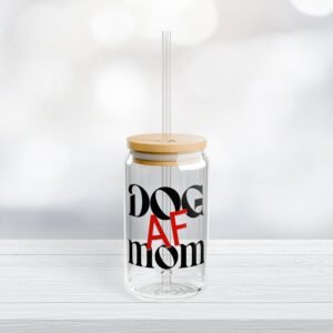 Dog Mom AF Glass Tumbler