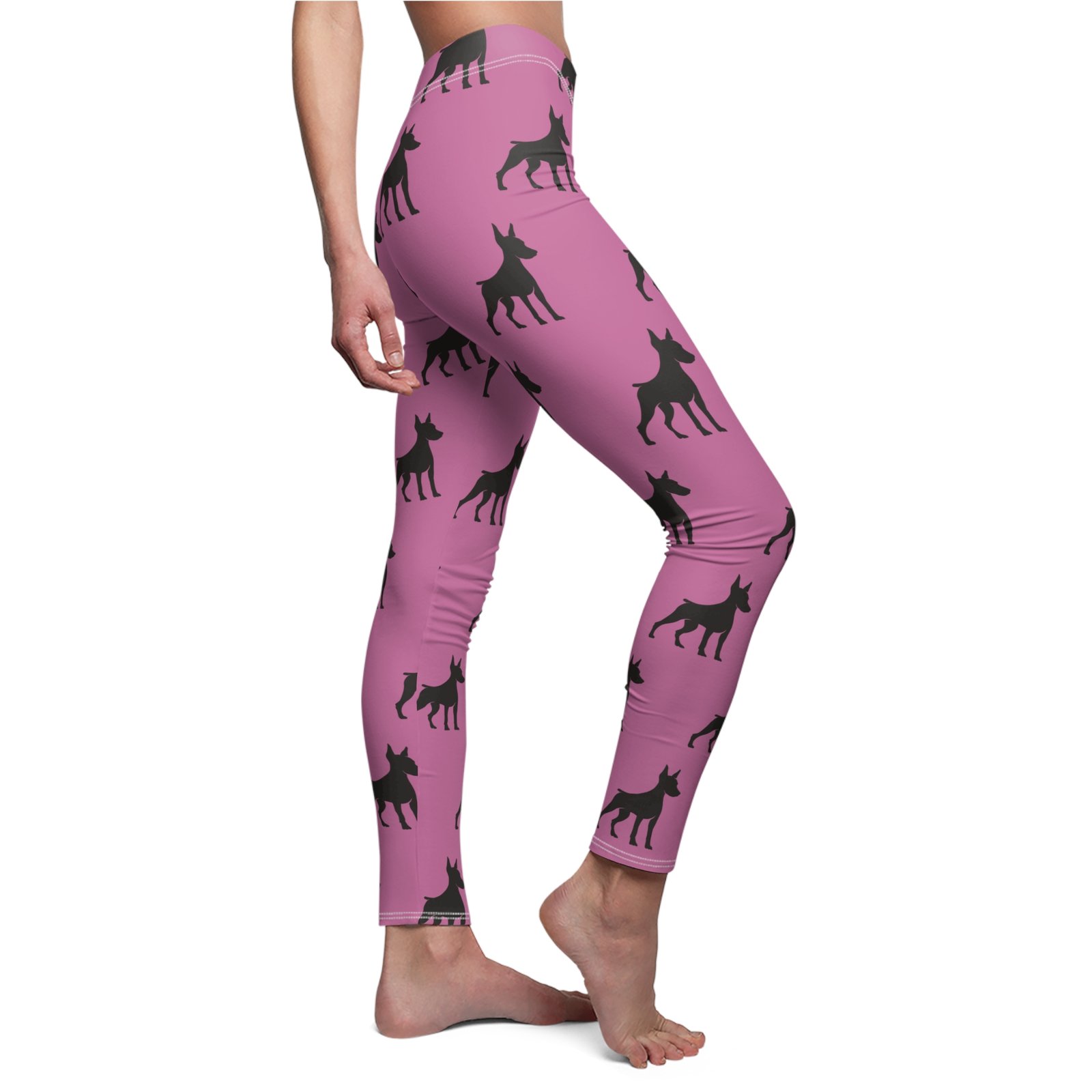 Pink Doberman Silhouette Leggings - Image 3