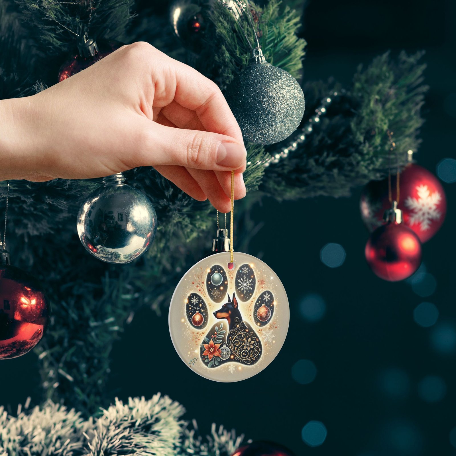 Dog Lover's Ceramic Ornament - Festive Paw Print Decoration, Gift for Pet Owners, Holiday Decor, Memorial Keepsake - Image 6
