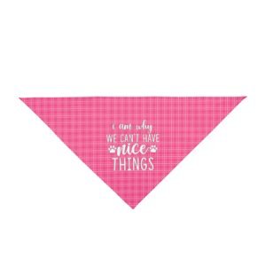 Doberman Bandana Can't Have Nice Things Hot Pink Plaid