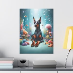 Doberman Oceanic Aura Poster