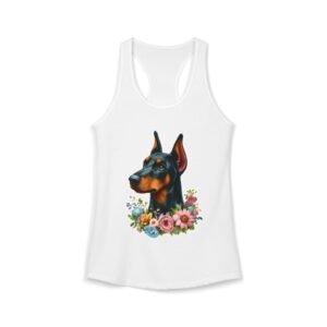 Floral Doberman Women’s Racerback Tank