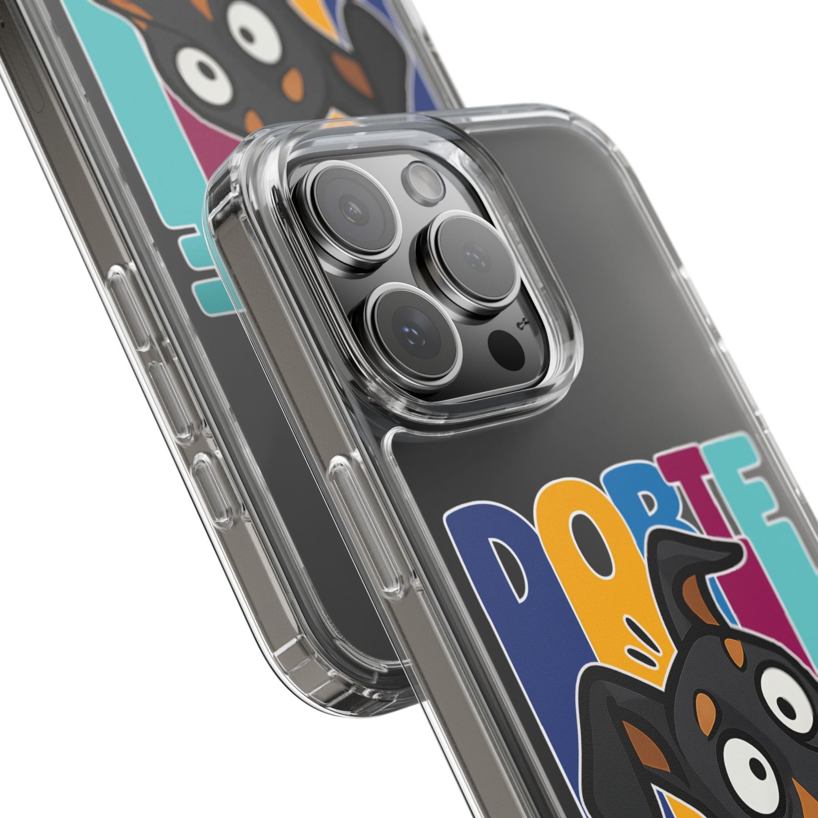 Playful Dobie Clear Phone Case - Image 4