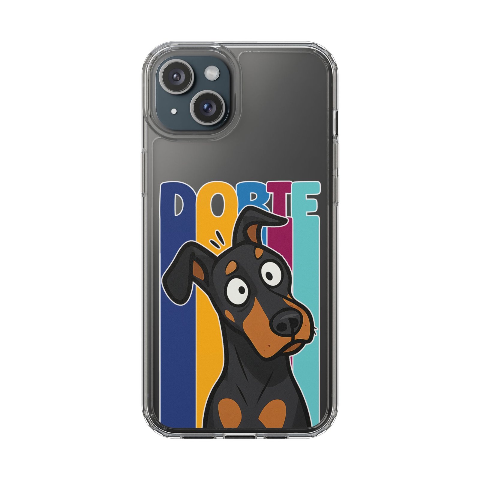 Playful Dobie Clear Phone Case - Image 20