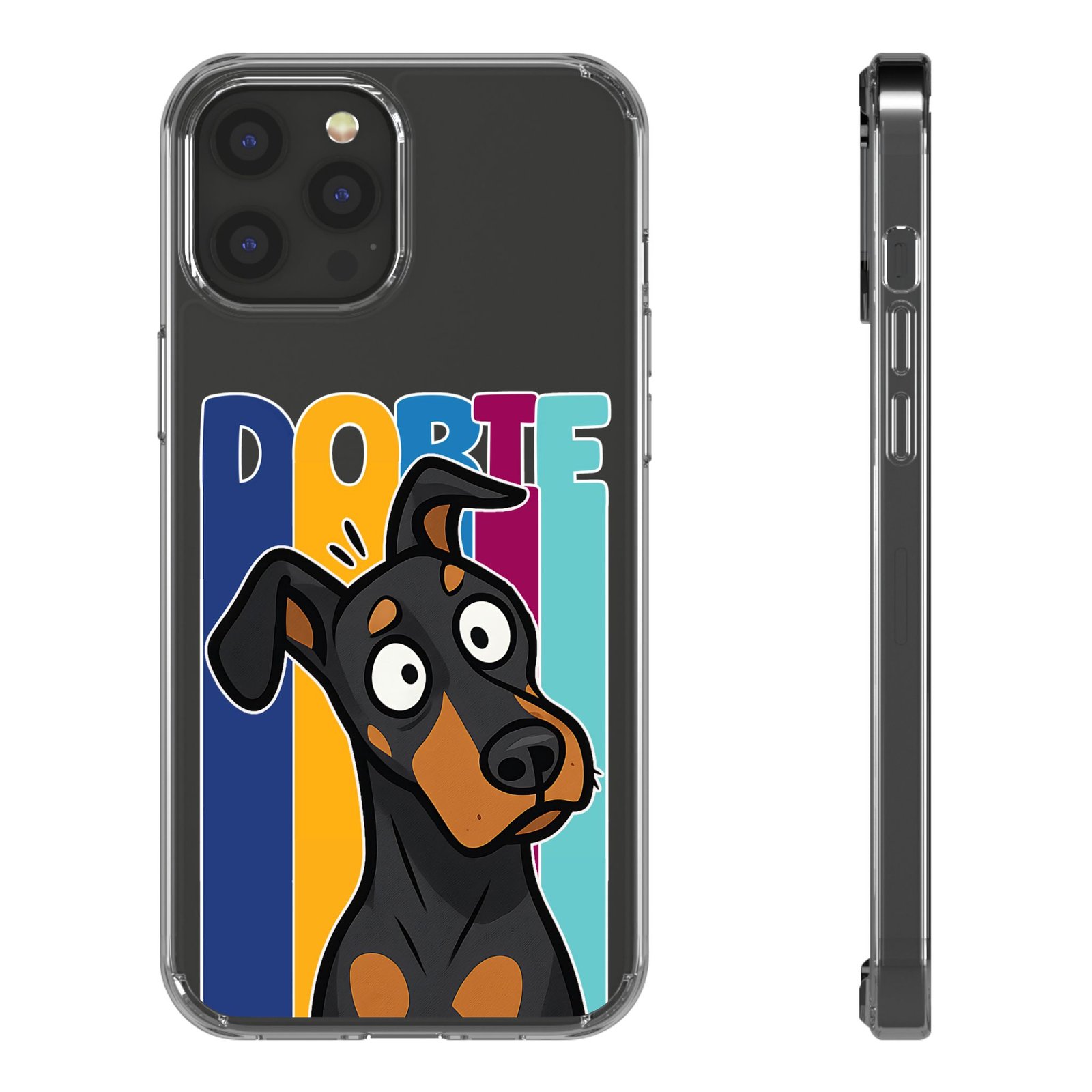 Playful Dobie Clear Phone Case - Image 10