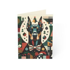 Doberman Holiday Patchwork Greeting Card