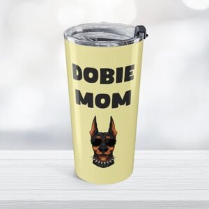 Yellow "Dog Mom" Script 20oz Insulated Tumbler Travel Cup
