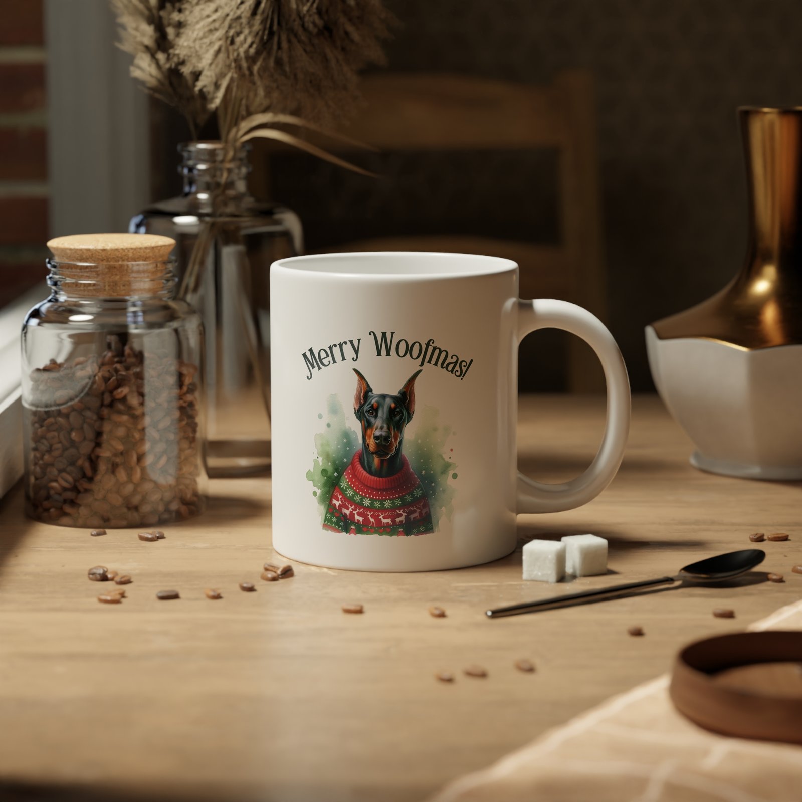 Merry Woofmas Holiday 20oz Ceramic Mug - Pet Lover's Christmas Collection - Image 6
