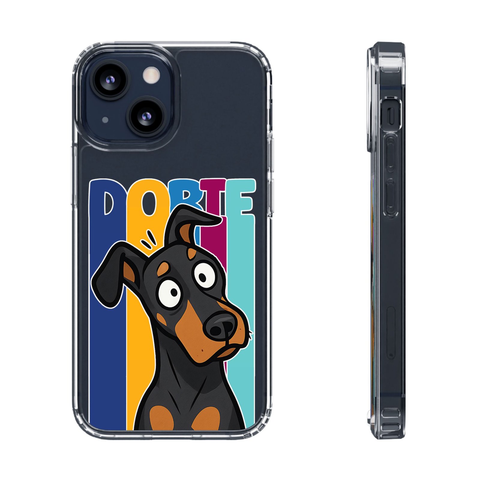 Playful Dobie Clear Phone Case - Image 12