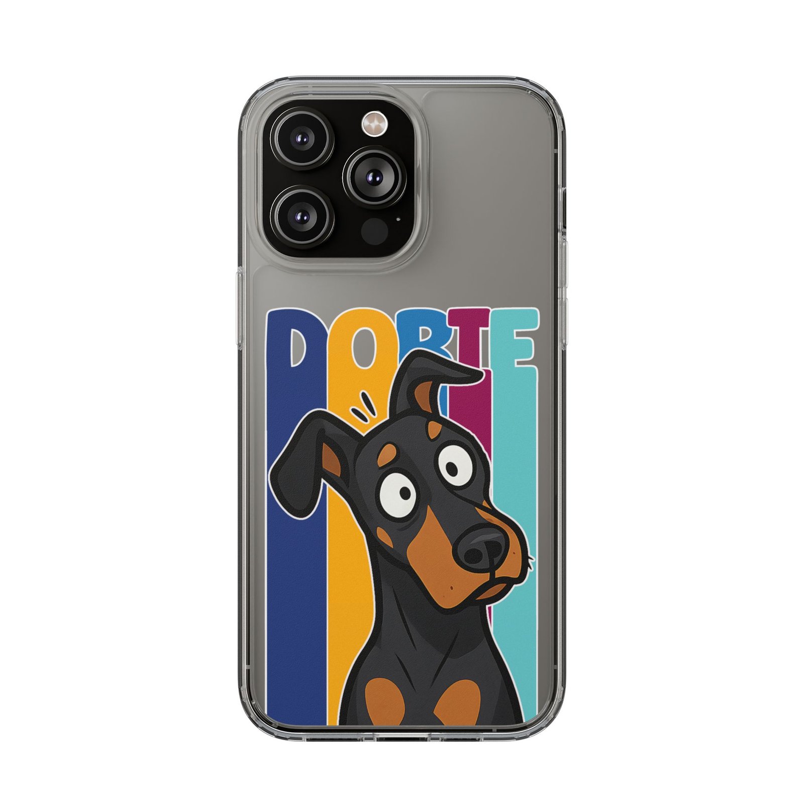 Playful Dobie Clear Phone Case - Image 25