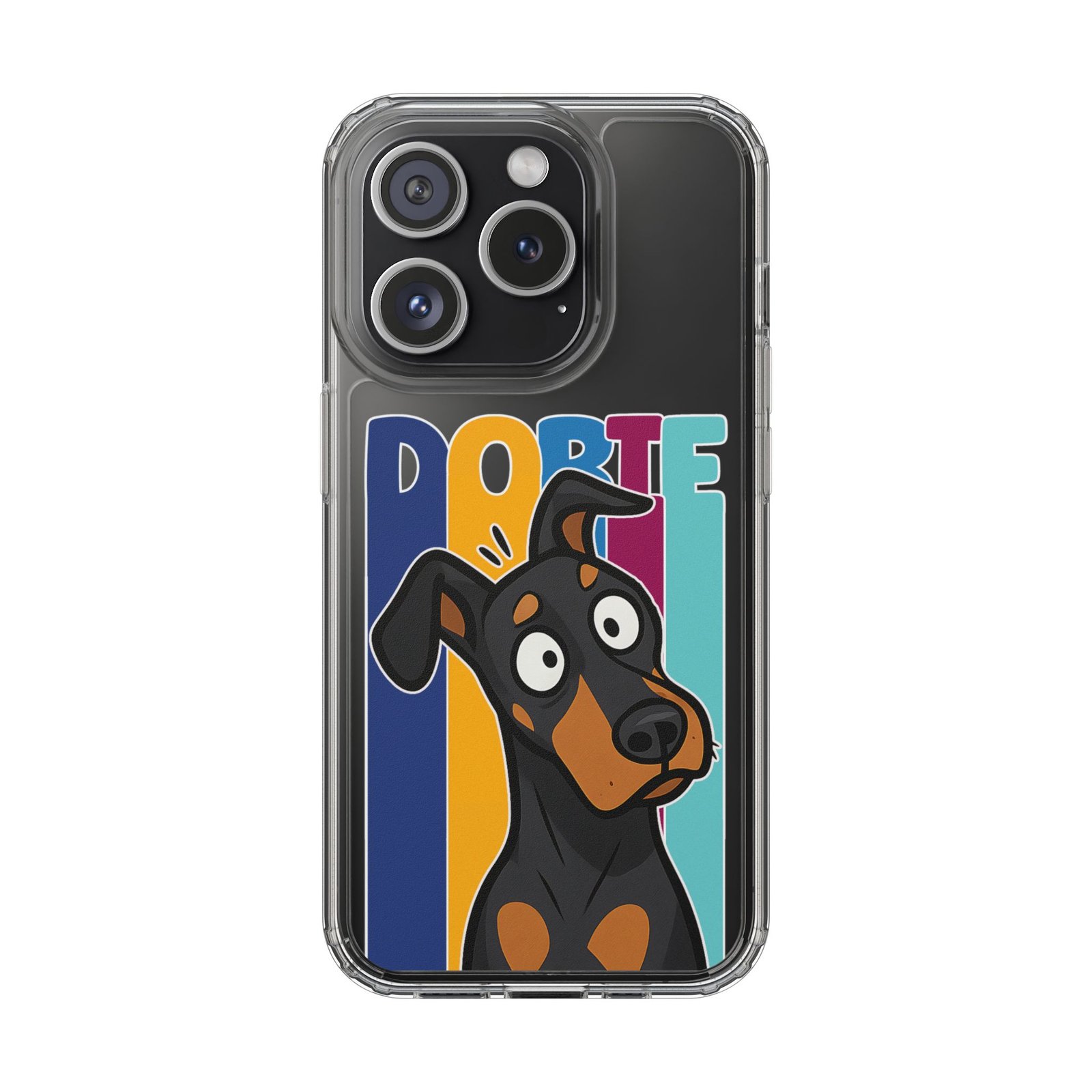 Playful Dobie Clear Phone Case - Image 19