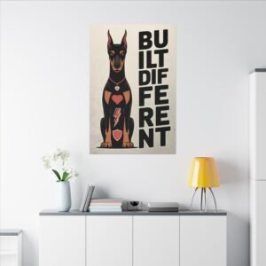 Built Different Doberman Canvas Wall Art