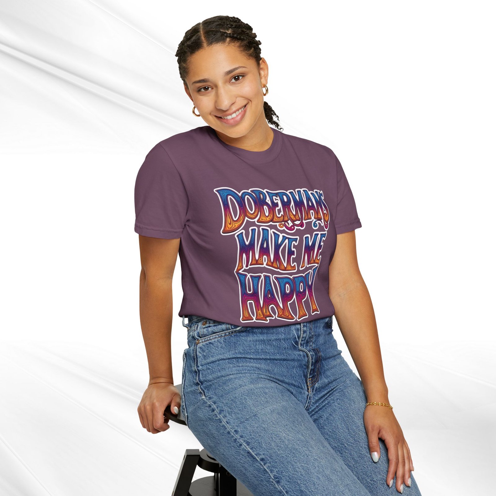 Dobermans Make Me Happy T-Shirt - Image 10