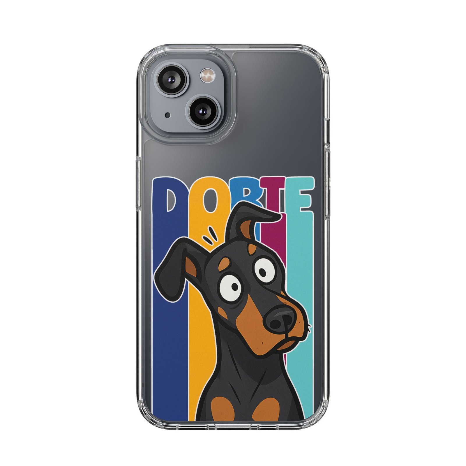 Playful Dobie Clear Phone Case - Image 22