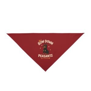 Royal Red Doberman Bandana "Bow Down Peasants"