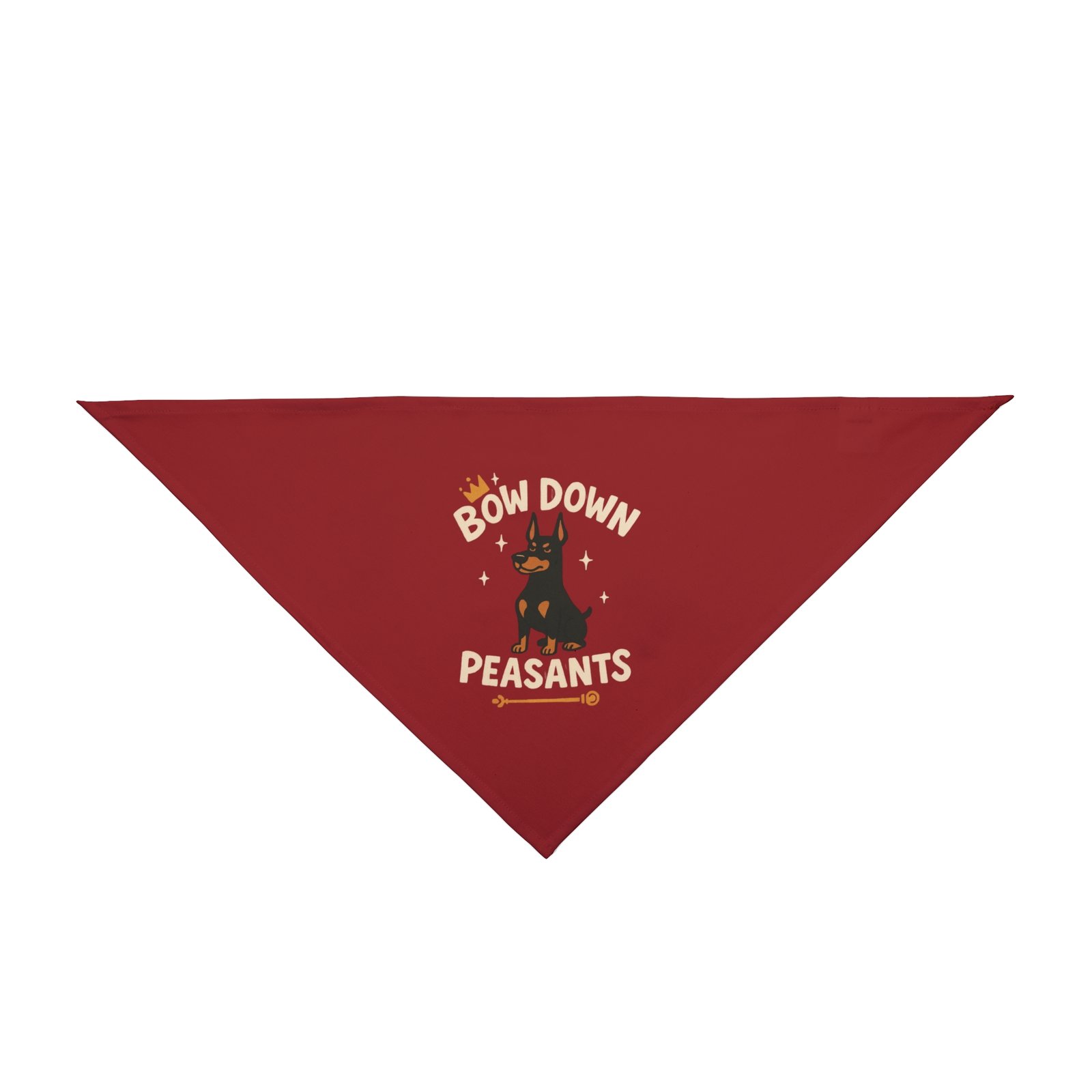 Royal Red Doberman Bandana "Bow Down Peasants"