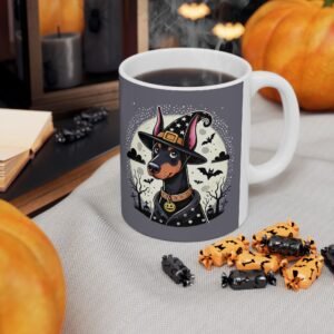 Doberman Witch Ceramic Mug