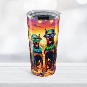 Doberman Beach Party Tumbler