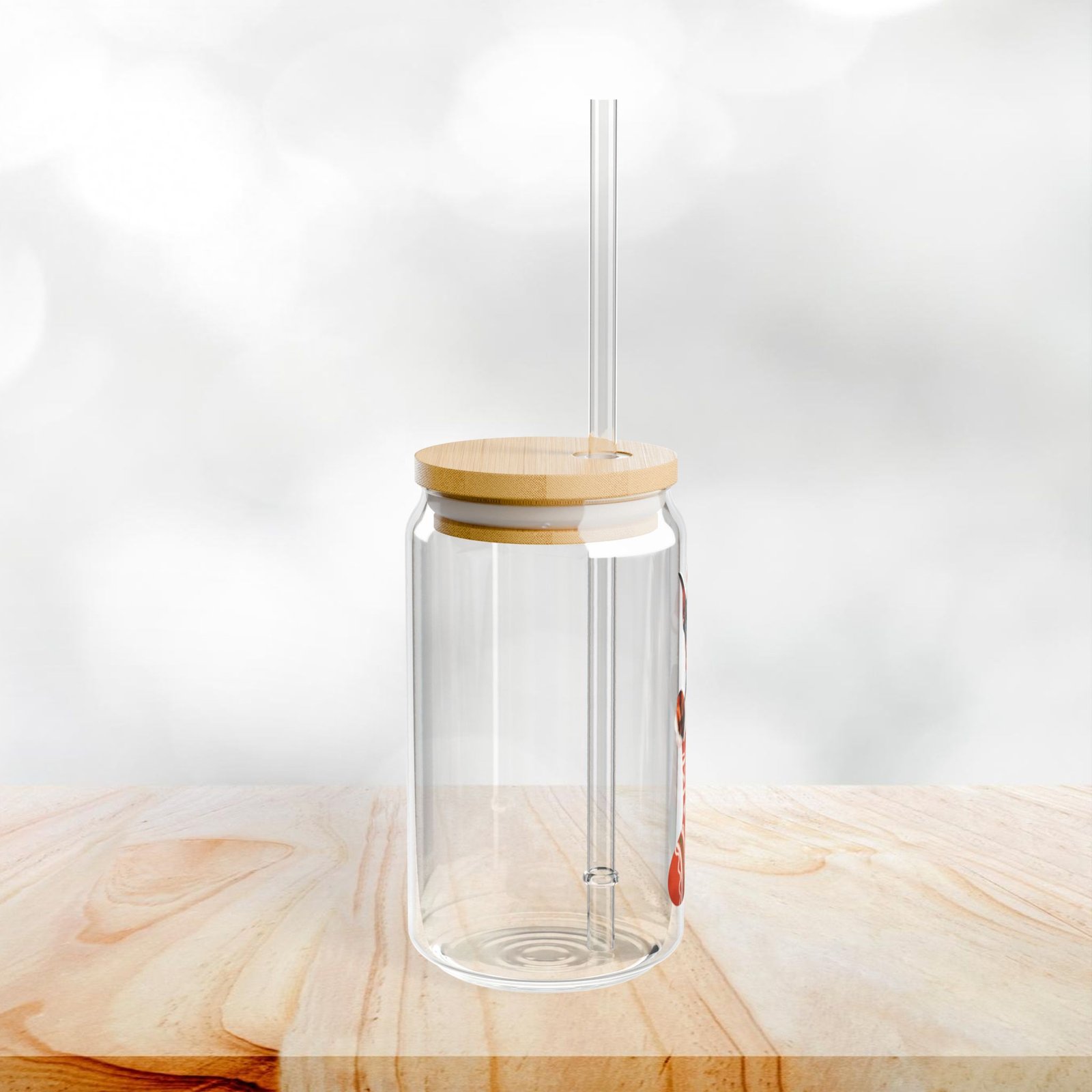 Christmas Doberman Glass Tumbler with Straw - Image 2