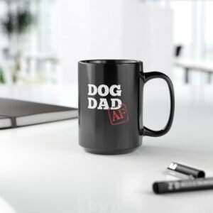 Mug - Dog Dad AF Black Mug, 15oz