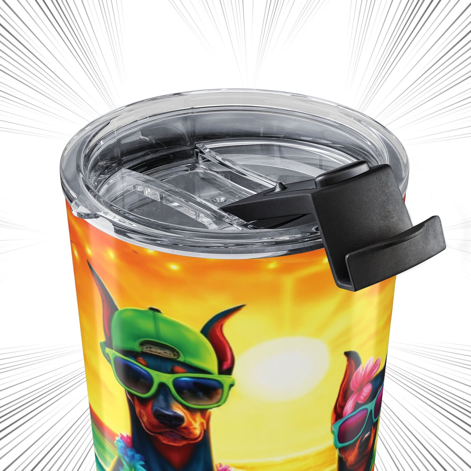 Doberman Tumbler Three Amigos Doberman Beach Party Design - Image 2