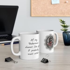 Dapper Doberman Rose Emblem Ceramic Mug
