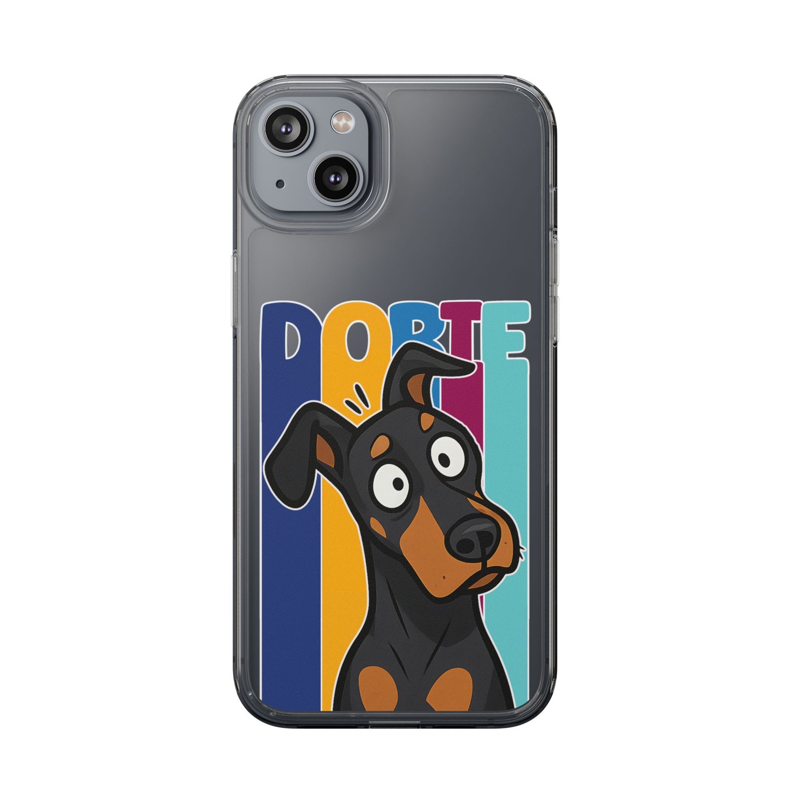Playful Dobie Clear Phone Case - Image 24