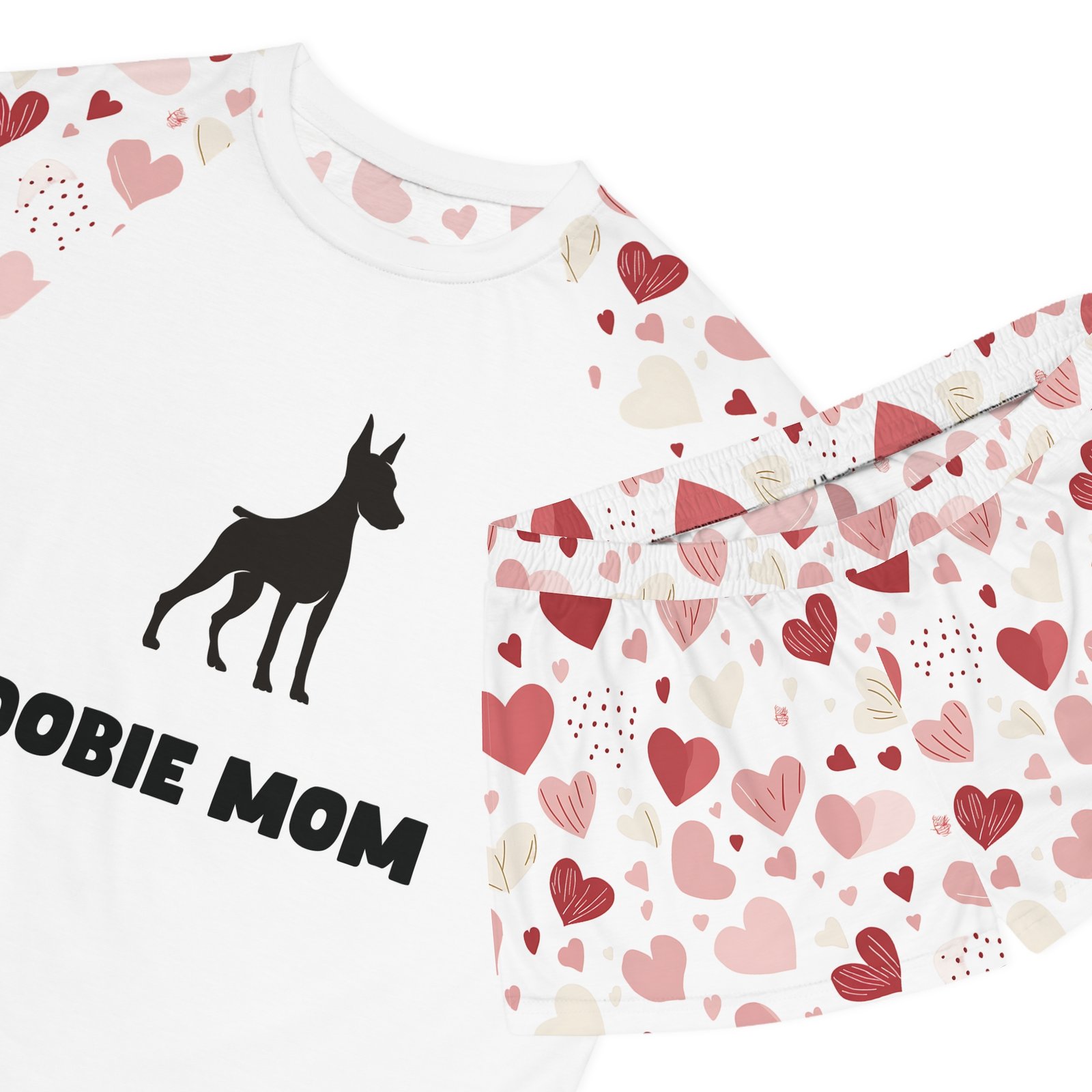 Women's Pajama Set - Dobie Mom Valentine Hearts Two-Piece Pajamas - Image 2