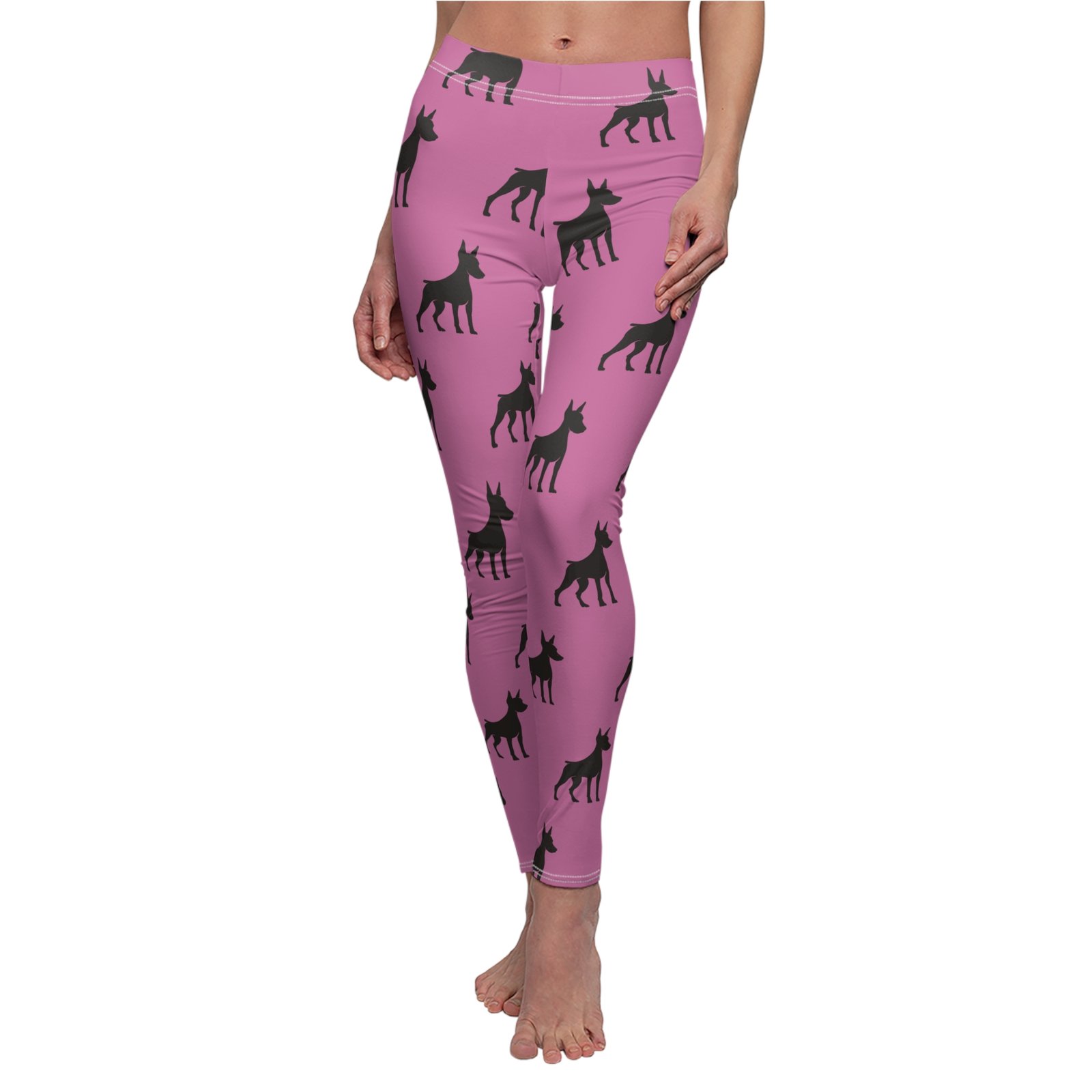 Pink Doberman Silhouette Leggings - Image 4