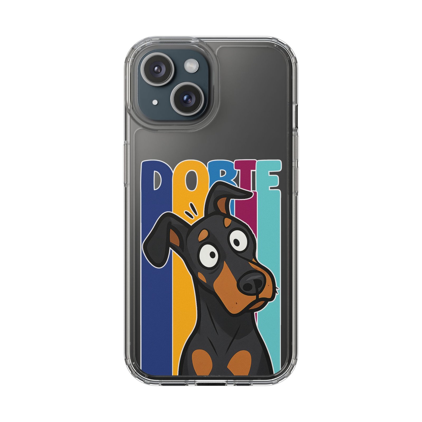 Playful Dobie Clear Phone Case - Image 18