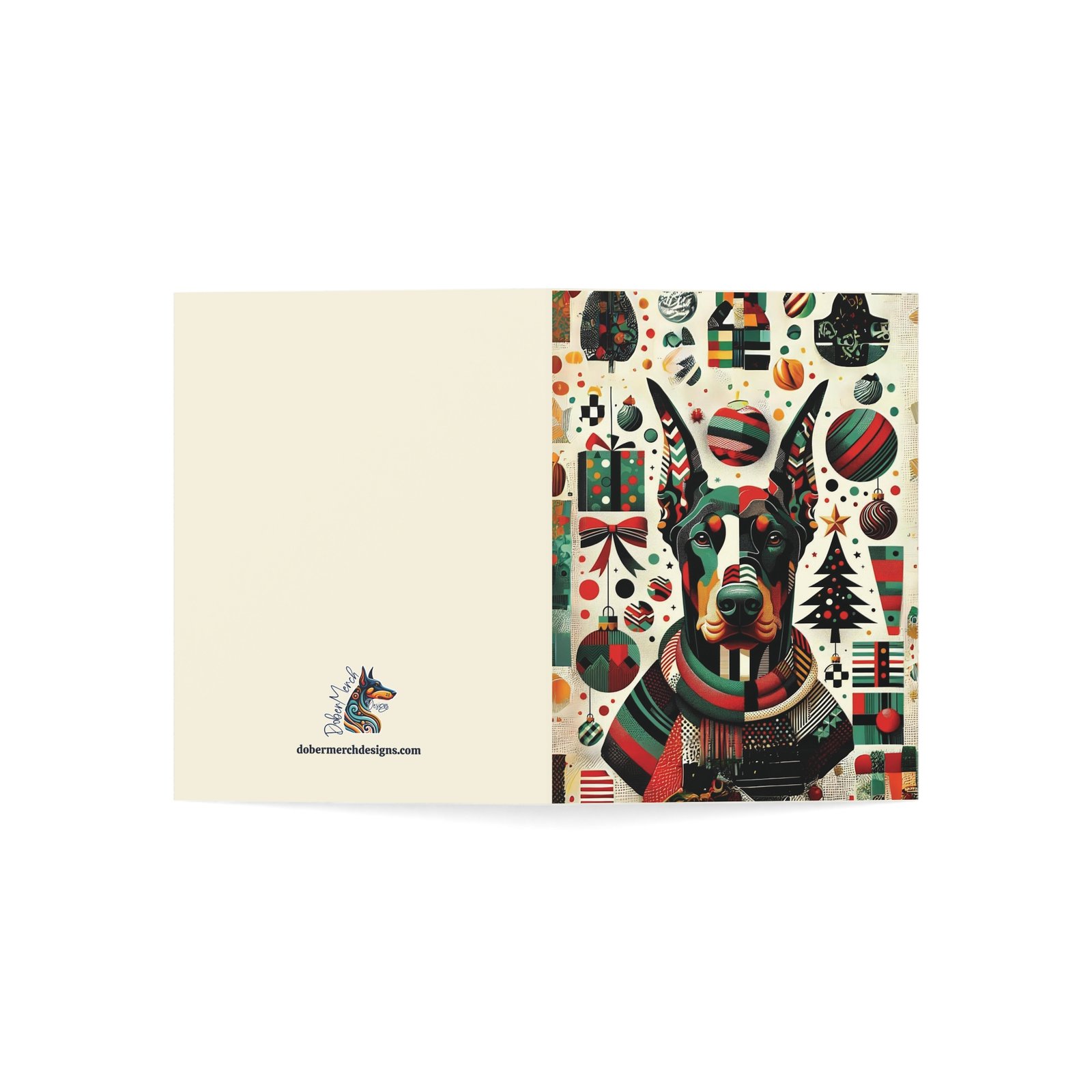 Festive Doberman Delight Christmas Card - Image 3