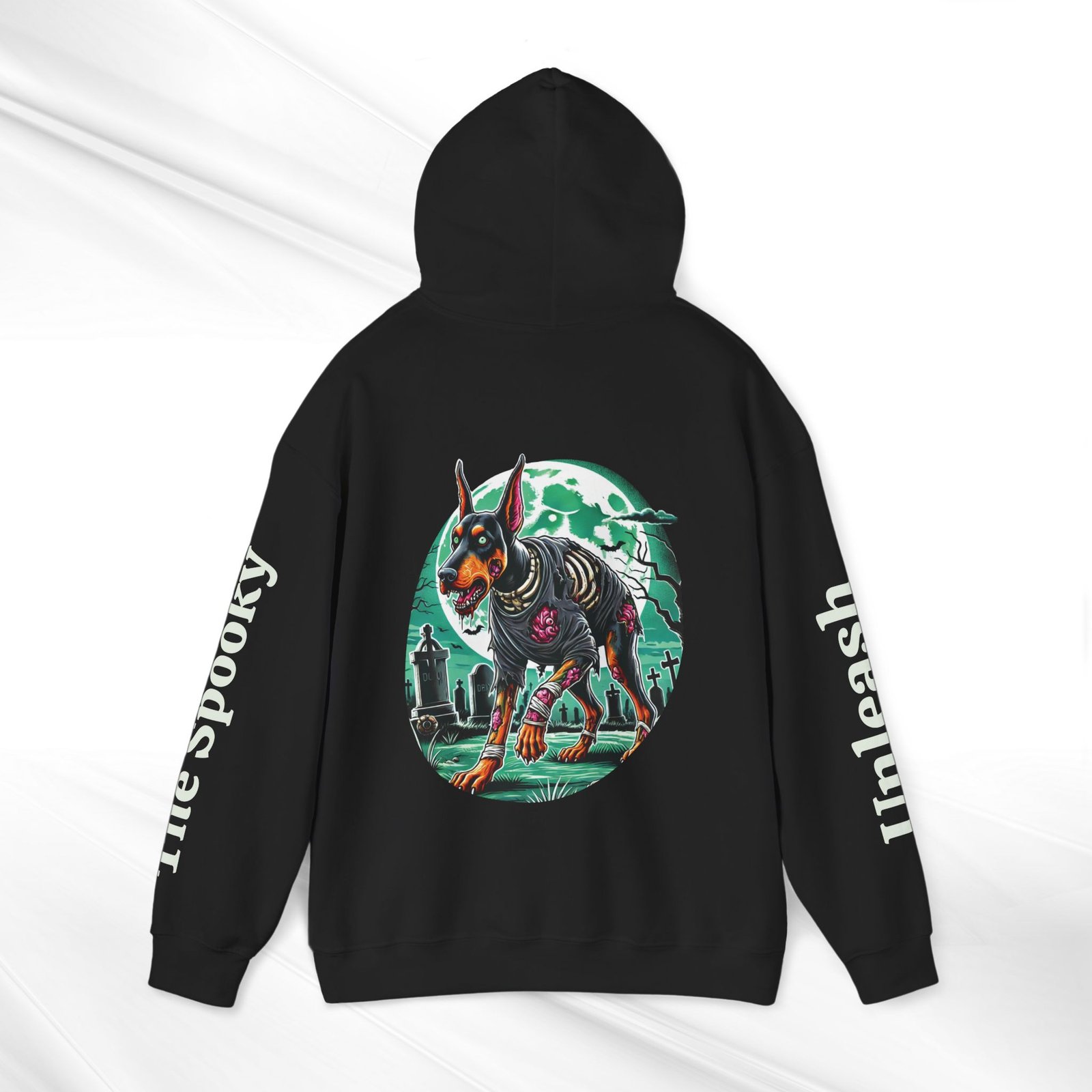 Zombie Doberman Halloween Hoodie – Spooky Streetwear for True Doberman Fans - Image 3