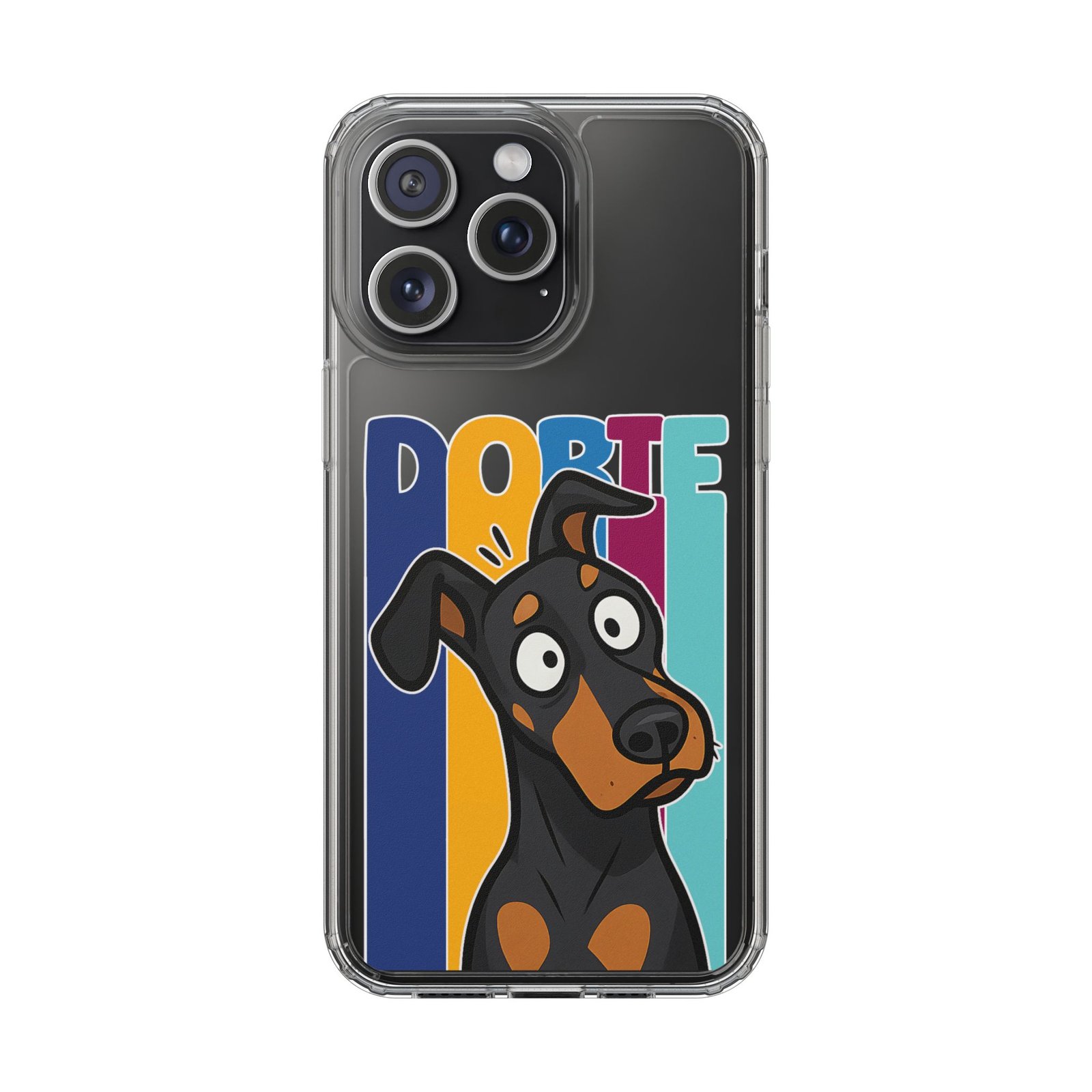 Playful Dobie Clear Phone Case - Image 21
