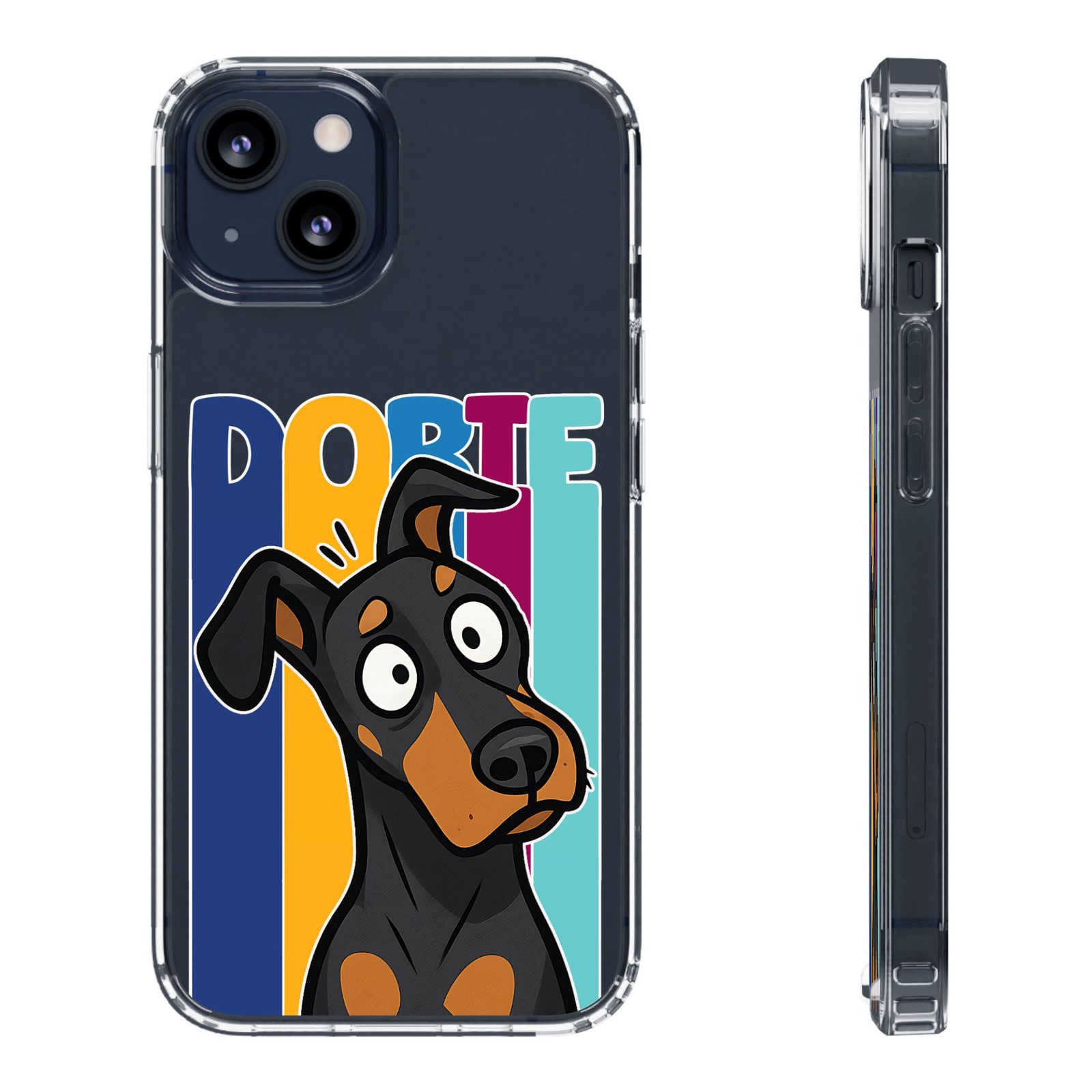 Playful Dobie Clear Phone Case - Image 11